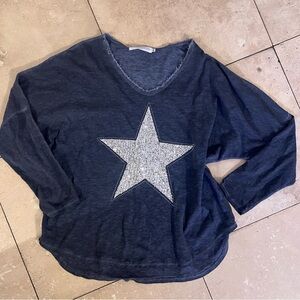 Navy Star Long Sleeve Top